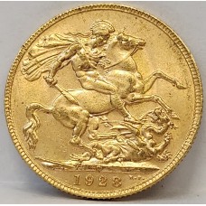 AUSTRALIA 1928 . ONE 1 SOVEREIGN . PERTH . GOLD